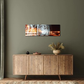 A fényhullámok képe (órával) (90x30 cm)