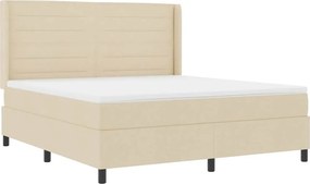 vidaXL LED Box Spring Ágy matracmal Krém 180 x 200 cm szövet