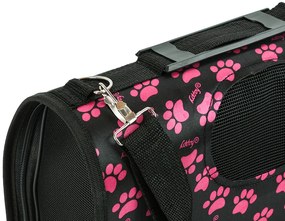 Szállítótáska kutya/macskának FURGO XL, fekete-rózsaszín