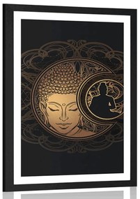 Poszter paszportuval harmonikus Buddha