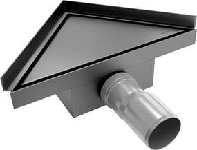 Mexen Flat-T M13 háromszögletű padlóösszefolyó 20 x 20 cm, sötétszürke kefélt - 1E10320