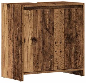 Antik fa színű szerelt fa fürdőszobai mosdószekrény 60x33x60 cm