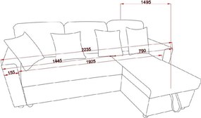Catini KIMBERLAND kihúzható sarok ülőgarnitúra tárolóhellyel