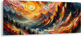 Kép - Hegyek, melyeket napfény ölel (120x50 cm)