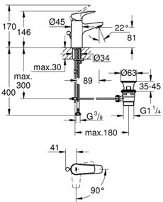 GROHE 23769000 - START FLOW mosdócsaptelep, fényes króm