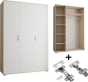 Akciós 3-D Szekrény 120 x 192 x 51 cm Sonoma Fehér Csendes Ház