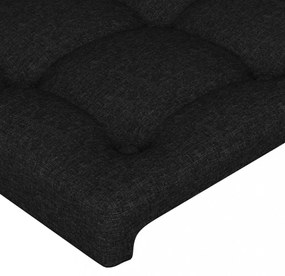 fekete szövet fejtámla szárnyakkal 93x23x78/88 cm