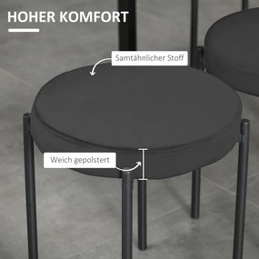HOMCOM étkezőszék, kiegészítő szék, konyhai székek, fekete