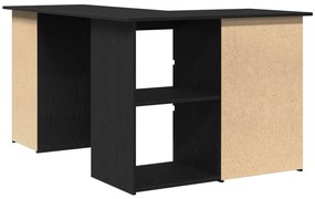 vidaXL Fekete Tölgy Sarok Íróasztal, 145x100x76 cm, Műanyagból készült