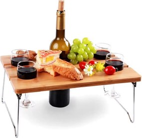 EH Összecsukható bambusz borasztal, 38 x 28 x 18 cm