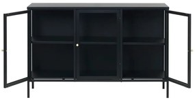 Fekete fém tálalószekrény 132x85 cm Carmel – Unique Furniture