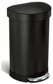 Simplehuman FĂ©lkör alakĂș pedĂĄlos szemetesrozsdamentes acĂ©l kerettel 45 l, fekete