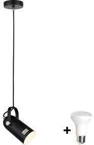 Paulmann 79766 - LED 1xE27/8W LAVEA függőlámpa kábellel 230V fekete