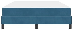Boxspring ágy matraccal Sötét kék 140 x 200 cm Bársony