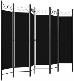 fekete 6 paneles paraván 240 x 180 cm