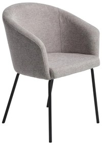Világosszürke kárpitozott karfás étkezőfotel Easton – Unique Furniture