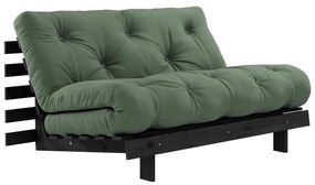 Zöld kinyitható kanapé 140 cm Roots Black Night – Karup Design