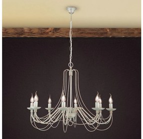 Orion LU 1531/8 - Csillár láncon VELA 8xE14/40W/230V átm. 80 cm fehér/arany/patinás