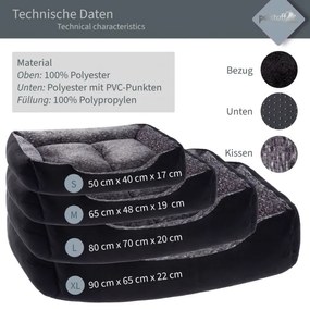 PESTUFF Kutyafekhely M 65 x 48 x 19 cm fekete