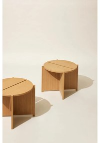 Kerek tárolóasztal tölgyfa dekorral ø 55 cm Dash – Hübsch