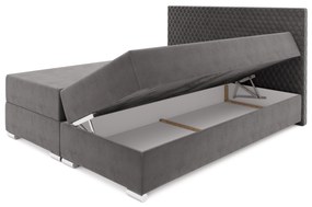 Franciaágy 140 cm Boxspring Harlan Comfort (piros) (ágyráccsal, matraccal és tárolóhellyel). 1055984