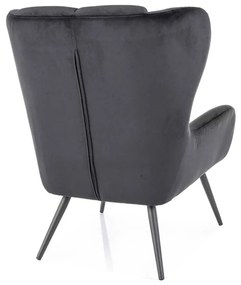 Arroyal Velvet fotel, fekete
