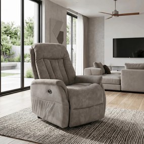 Elektromos relax fotel állítható háttámlával szürke vintage szövet TV-Q8575 GREY3
