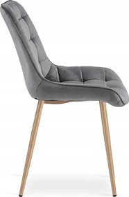 Szürke étkezőszék BERA bársony