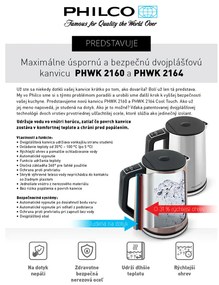 Philco PHWK 1700 vízforraló, 1,7 l