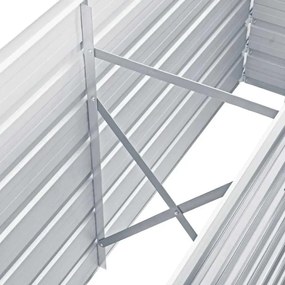 Szürke horganyzott acél kerti magaságyás 160 x 40 x 77 cm