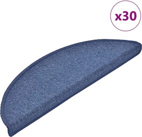 vidaXL 30 db kék félkör alakú lépcsőszőnyeg 56 x 17 x 3 cm