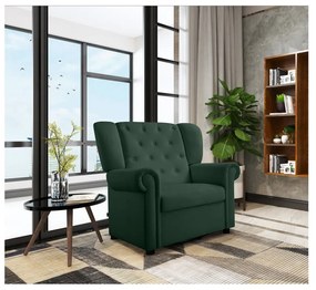 Zöld bársony chesterfield-hinta fotel Lillyse – Støraa