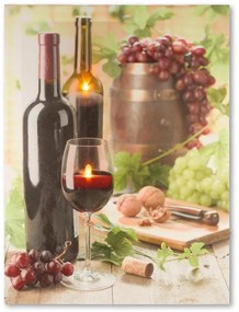 NEXOS Falikép bort ábrázoló 2 LED 30 x 40 cm