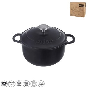 Indukciós tűzhelyhez alkalmas öntöttvas edény fedővel 3,3 l LITINA SMALT – Orion