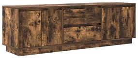 füstös tölgyszínű TV-szekrény LED-világítással 160,5x41x50 cm