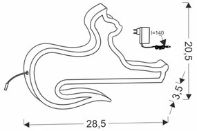 LED gyerek asztali lámpa CAT LED/13W/230V rózsaszín