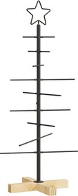 vidaXL Fém karácsonyfa állvánnyal Fekete 89 cm Porszórt Acél