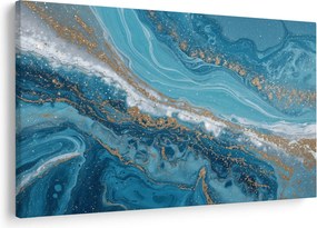 Kép - Világoskék márvány arannyal I. (90x60 cm)