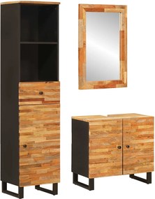 vidaXL Fürdőszoba szettek fiókkal polcokkal Természetes Tömör Mangófát