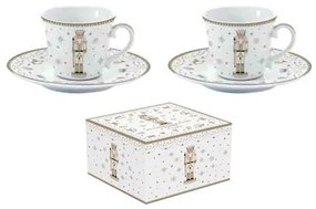 R2S.1107RNUT Porcelán eszpreszócsésze+alj 2 személyes 80ml,dobozban, Royal Nutcracker