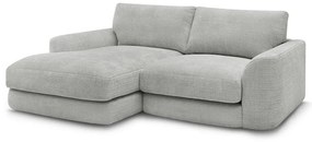 Világosszürke zsenília sarokkanapé (bal oldali-heverő résszel) Leonore – Bobochic Paris