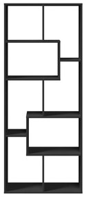 fekete szerelt fa térelválasztó könyvespolc 67 x 25 x 161,5 cm