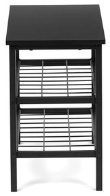 Fekete Fém Cipőtartó, 2 Polcos