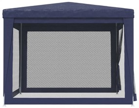 kék HDPE rendezvénysátor 4 hálós oldalfallal 3x3 m