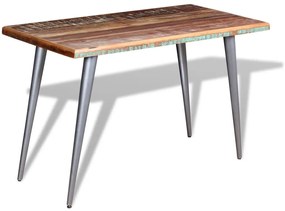 Tömör újrahasznosított fa étkezőasztal 120 x 60 x 76 cm
