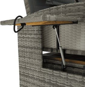 Kerti rattan heverő, szürke/természetes, MALORY