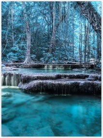 Poszterek 100x135 Erawan Kék vízesés