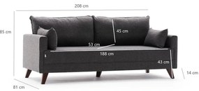3 személyes kanapé Bella Sofa For 3 Pr - Antracit