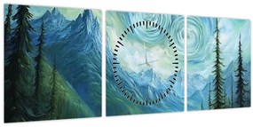 Kép - Táj Van Gogh érintésével (órával) (90x30 cm)
