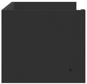 fekete szerelt fa fali polc 100x35x30,5 cm